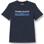 T-shirts Teddy Smith bleus en jersey à manches courtes à manches courtes à col rond Taille 3 XL look fashion pour homme 