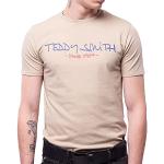 T-shirts Teddy Smith Ticlass beiges à manches courtes à manches courtes à col rond Taille XS look fashion pour homme 