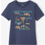 T-shirts à imprimés Vertbaudet bleus à imprimé animal en coton à motif animaux Taille 10 ans pour garçon en promo de la boutique en ligne Vertbaudet.fr 