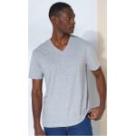 T-shirts col V gris foncé en coton à manches courtes à col en V en lot de 3 Taille XL plus size pour homme en promo 