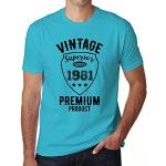 Tee Shirt Homme 1981 Cadeau d'anniversaire 40 Ans Vintage Superior, t Shirt Homme, Tshirt Anniversaire, t Shirt Bleu