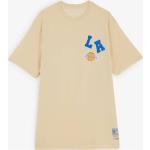 T-shirts à imprimés Mitchell and Ness blancs en coton avec broderie Lakers Taille S pour homme en promo 