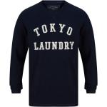 T-shirts Tokyo laundry bleu marine en coton à manches longues à manches longues à col rond pour homme 