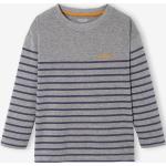 T-shirts à rayures Vertbaudet gris à rayures en velours Taille 10 ans pour garçon de la boutique en ligne Vertbaudet.fr 