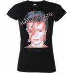 T-shirts à imprimés noirs en coton David Bowie Taille M look Rock pour femme 