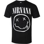 T-shirts à imprimés noirs en coton Nirvana Taille L look Rock pour homme 