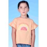 T-shirts à imprimés Vertbaudet mandarine en coton à volants Taille 10 ans pour fille de la boutique en ligne Vertbaudet.fr 