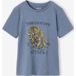 T-shirts à imprimés Vertbaudet bleus en coton à motif dinosaures Taille 3 ans pour garçon de la boutique en ligne Vertbaudet.fr 