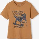 T-shirts à imprimés Vertbaudet marron en coton à motif dinosaures Taille 3 ans pour garçon de la boutique en ligne Vertbaudet.fr 