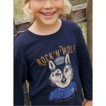 T-shirts à imprimés Vertbaudet bleu marine en coton à motif loups pour garçon de la boutique en ligne Vertbaudet.fr 