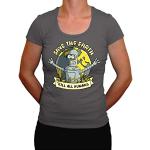 Tee Shirt Parodie Bender Futurama - Tuez Tous Les Humains - T-Shirt Femme Gris (M)