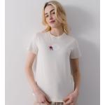 T-shirts basiques Converse blancs à manches courtes à col rond Taille XS pour femme en promo 