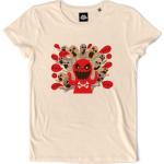 Teetown - T Shirt Femme - Fantômes Mignons - Halloween Skeletons Chuckie Beetlejuice Boo Scary - 100% Coton Bio