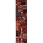 Tapis kilim rouge foncé patchwork en toile Pays 80x300 