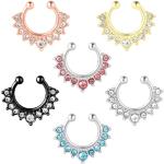 Piercings anneau roses en acier à strass look fashion pour femme 