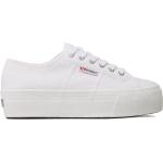 Chaussures casual Superga 2790 blanches Pointure 37 look casual pour femme en promo 