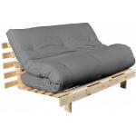 Terre de Nuit Pack matelas futon gris clair coton structure en bois naturel 90x200