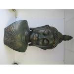 Statuettes indiennes marron à effet vieilli à motif Bouddha 