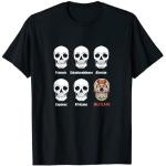 T-shirts noirs à motif dia de los Muertos Taille S classiques pour homme 