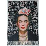 TF Écharpe viscose double impression Frida Kahlo Khalo cadeau femme art mode étole foulard, Multicolore, Taille unique