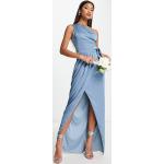 TFNC - L'invitée - Robe longue asymétrique avec détails plissés - Bleu