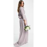 Robes longues TFNC grises à motif fleurs à manches longues longues à manches longues Taille S classiques pour femme en promo 