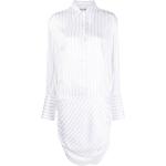 Robes The Attico blanches à rayures en viscose à manches longues à manches longues Taille XL pour femme en promo 