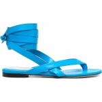 Sandales plates The Attico bleues en cuir Pointure 40 pour femme en promo 