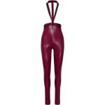 Pantalons en cuir The Attico rouges en cuir Taille XXS pour femme 