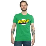 T-shirts verts en lycra à manches courtes The Big Bang Theory Bazinga à manches courtes à col rond Taille XL look fashion pour homme 