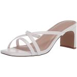 Sandales blanches en cuir synthétique en cuir à bouts carrés Pointure 42 look fashion pour femme 