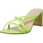 Sandales à talons vert émeraude en cuir synthétique à bouts carrés Pointure 38,5 look fashion pour femme 