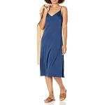 Robes d'été bleu marine mi-longues à col en V Taille M look casual pour femme en promo 