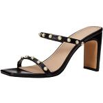 Sandales noires à perles à bouts carrés Pointure 41 avec un talon entre 7 et 9cm look fashion pour femme 