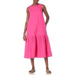 Robes d'été roses en popeline longues sans manches Taille 4 XL plus size look urbain pour femme 