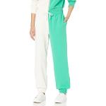Pantalons taille élastique vert jade en jersey stretch Taille 3 XL plus size look color block pour femme 