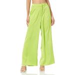 Pantalons large vert émeraude en satin Taille XXS look fashion pour femme 