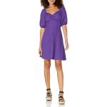 Robes courtes violet foncé à manches mi-longues Taille 3 XL plus size classiques pour femme 