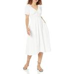 Robes d'été blanches en satin smockées Taille XXL plus size classiques pour femme 