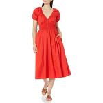 Robes d'été rouges en satin smockées Taille XXS classiques pour femme 