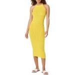 Robes crochet jaunes midi sans manches Taille 5 XL plus size look casual pour femme 