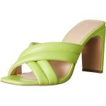 Sandales à talons vert émeraude en cuir synthétique à bouts carrés Pointure 38 look fashion pour femme 