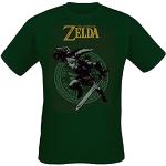 T-shirts verts à manches courtes The Legend of Zelda à manches courtes Taille S look fashion pour homme 