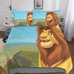 Housses de couette en toile à motif lions Le Roi Lion 140x200 cm 