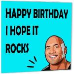 The Rock Carte d'anniversaire amusante Dwayne Johnson pour homme et femme 145 x 145 mm