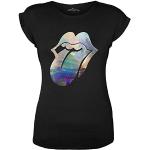 T-shirts noirs à manches courtes Rolling Stones à manches courtes Taille XXL look Rock pour femme 