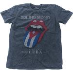 T-shirts bleus en coton à manches courtes Rolling Stones à manches courtes Taille XL look Rock pour homme 