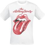 T-shirts blancs à manches courtes Rolling Stones à manches courtes à col rond Taille XL classiques pour homme 