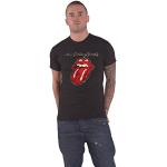 T-shirts noirs à manches courtes Rolling Stones à manches courtes Taille XL look Rock pour homme 