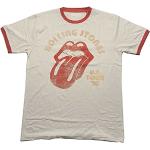 T-shirts beiges en coton à manches courtes Rolling Stones à manches courtes Taille L look Rock pour homme 